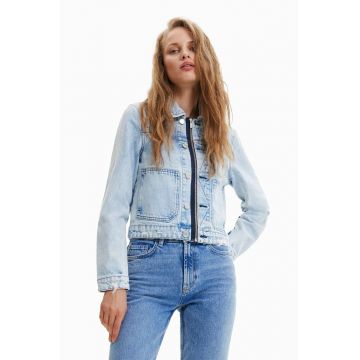 Desigual geacă din denim femei, de tranziție