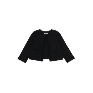 Bolero tricotat cu funda  - Chic - Negru - pentru fetite