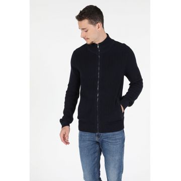 Cardigan De Barbati Albastru Marin Slim Fit 8682240427209