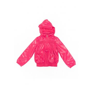 Geaca cu gluga -  inchidere fermoar - fucsia - 40444