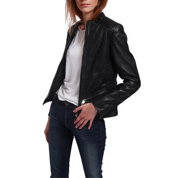 Geaca dama  Tamara - piele naturala - neagra -