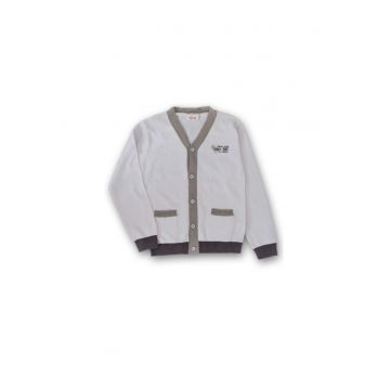 Jacheta baieti - cu nasturi - 40337 - Alb -