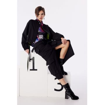 Jacheta bomber cu panglici decorative