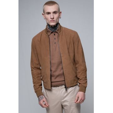 Jacheta bomber din piele intoarsa