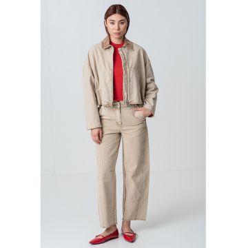 Jacheta crop cu maneci cazute