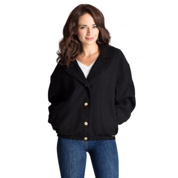 Jacheta dama L075 -  Negru - Poliester/Viscoza -