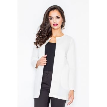 Jacheta dama M345 -  Poliester - Ecru -