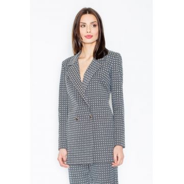Jacheta dama M437 -  Poliester/Elastan - Gri -
