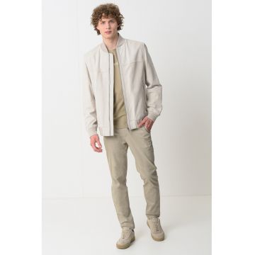 Jacheta de piele cu guler baseball Johice
