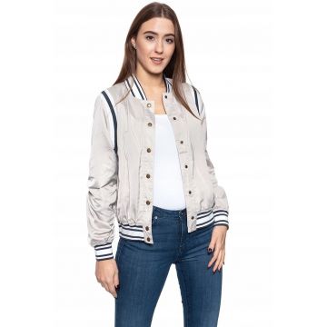 Jacheta De Tranzitie -  Hanna C Blouson - Croiala Regulara - Capse - 100% Poliester - 3 Buzunare - S Intl - Gri