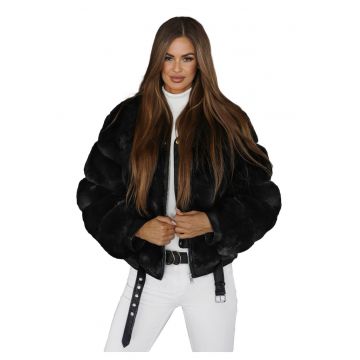 Jacheta de tranzitie pentru femei Floralire neagra