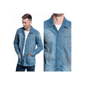 Jacheta Din Denim -  Corrado - Croi Regular - Inchidere: Nasturi - Compozitie Material: 100% Bumbac - Numar De Buzunare: 3 - M Intl - Albastru