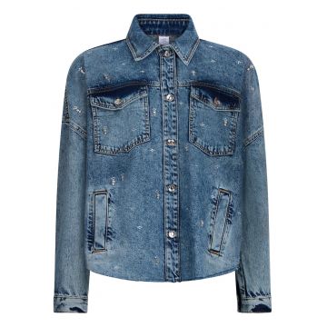 Jacheta din denim cu maneci cazute