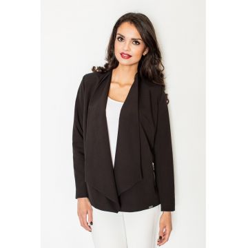 Jacheta supradimensionata  M435 - neagra - poliester si vascoza - fara inchizatori