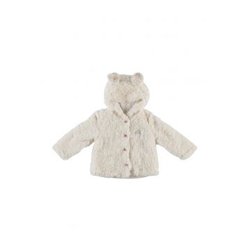 Jacheta Teddy cu gluga si urechiuse -  - Cute Bear - Ecru - pentru fetite