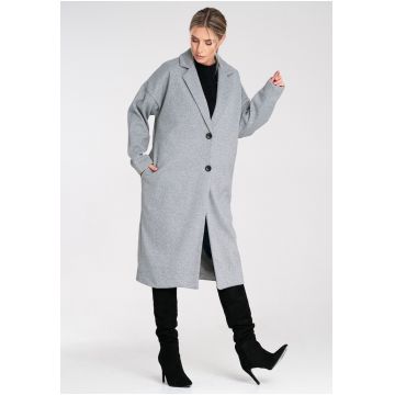 Palton dama M1111 -  Poliester - Gri -