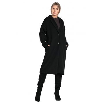 Palton dama M1111 -  Poliester - Negru -