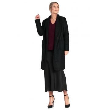 Palton dama M1113 -  Poliester - Negru -