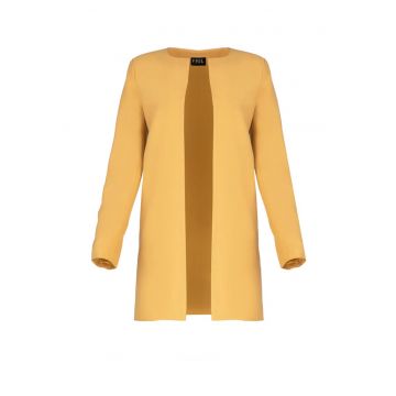 Palton dama M551 -  Poliester/Viscoza - Galben