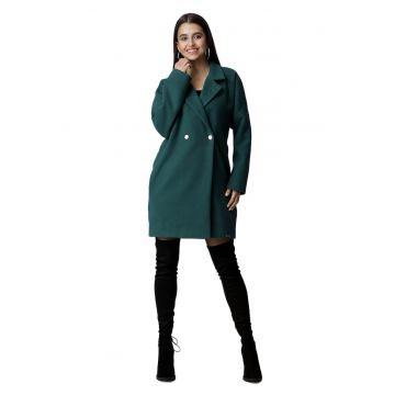 Palton dama M625 -  Poliester/Viscoza - Verde -