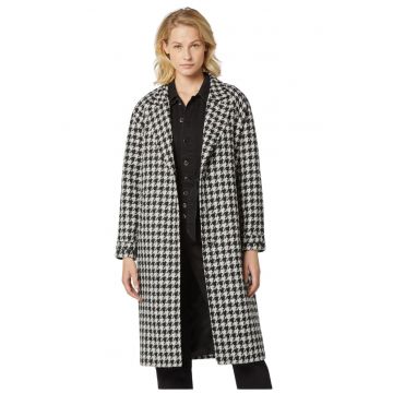 Palton dama  model piciorus - negru - material confortabil - maneca lunga - un singur rand de nasturi -