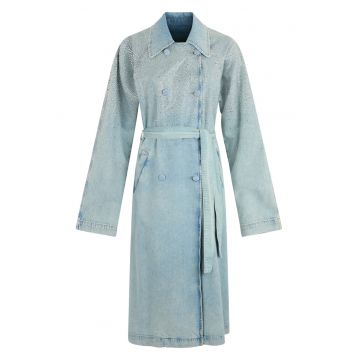 Trenci din denim cu strasuri