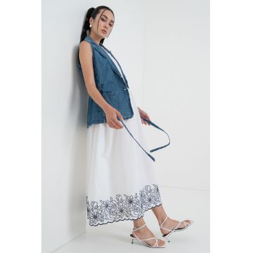 Vesta din chambray cu cordon