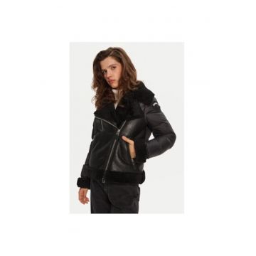 Cojoc dama -  304445828 - Piele naturala - kozia - Negru