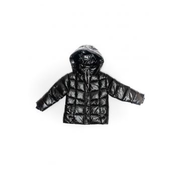 Geaca groasa copii -  cu gluga - neagra - 40834