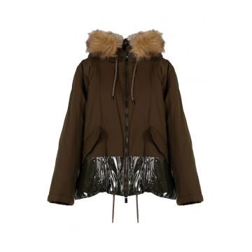 Geaca parka cu garnitura din blana artificiala - 36
