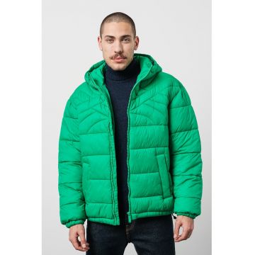 Geaca unisex cu gluga si aspect matlasat