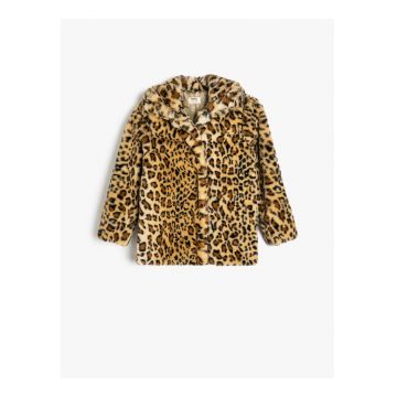 Haina din blana sintetica cu animal print