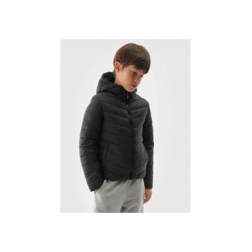 Jacheta copii  model 4FJWAW24TDJAM460 - impermeabila - cu gluga - neagra - poliamida
