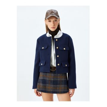 Jacheta crop cu nasture