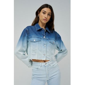 Jacheta crop din denim