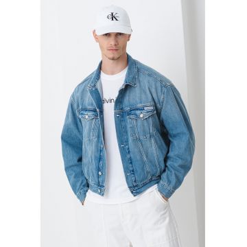 Jacheta de denim cu logo