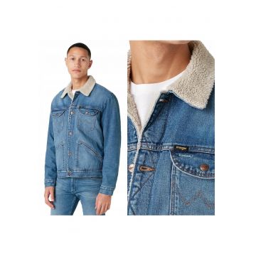 Jacheta De Iarna -  124Mj Sherpa - M INTL - Albastru - Croi Regular Fit - Inchidere Nasturi - Compozitie Material 100% Bumbac - Numar De Buzunare 4