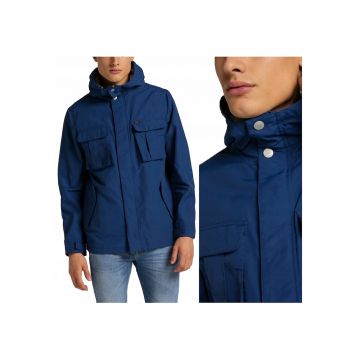 Jacheta De Iarna -  Anorak Fisherman - Albastru - Croi Normal - Fermoar - 100% Poliamid - De Buzunare 4