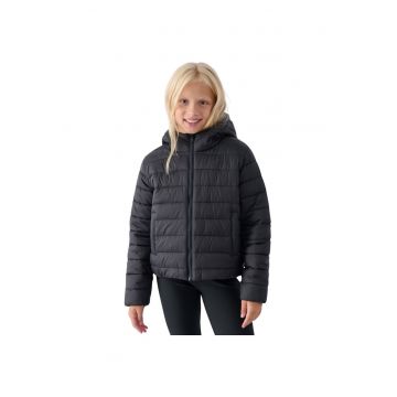 Jacheta de puf pentru fete - negru adanc - 4F - poliester