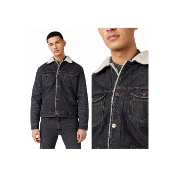 Jacheta Din Denim -  124Mj Sherpa - Negru - Croi Inchidere Nasturi - Numar De Buzunare 4 - Compozitie Material 100% Bumbac
