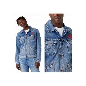 Jacheta Din Denim -  124Wj - M INTL - Albastru - Croi Regular Fit - Inchidere Nasturi - Numar De Buzunare 4 - Compozitie Material 100% Bumbac