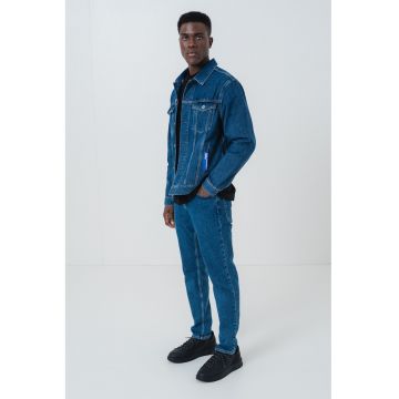 Jacheta din denim cu nasturi
