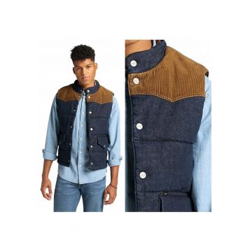 Vesta Barbaasca -  Vesta Infocata - M INTL - Maro - Croi Regular Fit - Inchidere Capse - Numar De Buzunare 2 - Compozitie Material 94% Bumbac - 5% Poliester - 1% Elastan