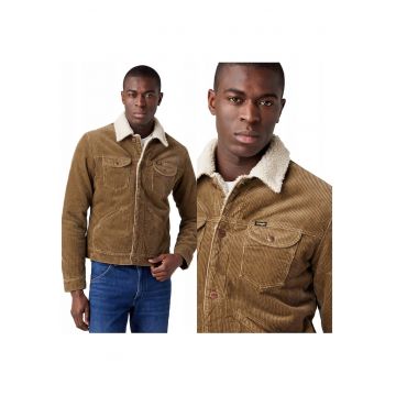 Jacheta Barbati - Lee - Sherpa Jacket - Regular Fit - Nasturi - 100% Bumbac - 2 Buzunare - Calduroasa - Confortabila - Ideala Pentru Zile Mai Racoroase - Marimea S - Maro