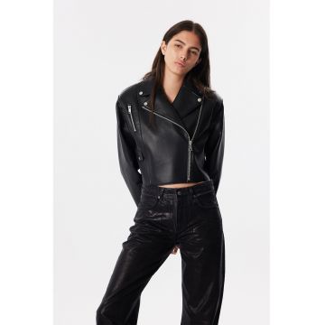 Jacheta biker de piele ecologica
