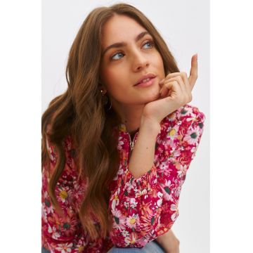 Jacheta bomber cu imprimeu floral