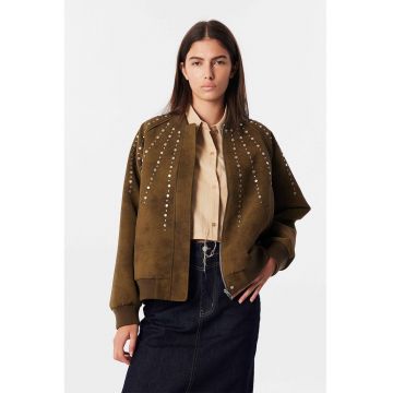 Jacheta bomber de piele intoarsa sintetica cu tinte