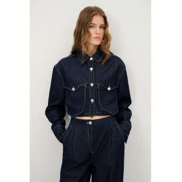 Jacheta crop de denim