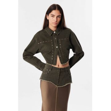 Jacheta crop lejera din denim