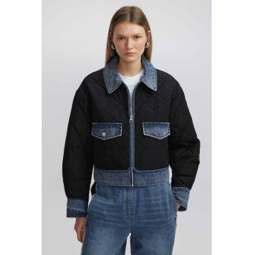 Jacheta din denim cu doua nuante